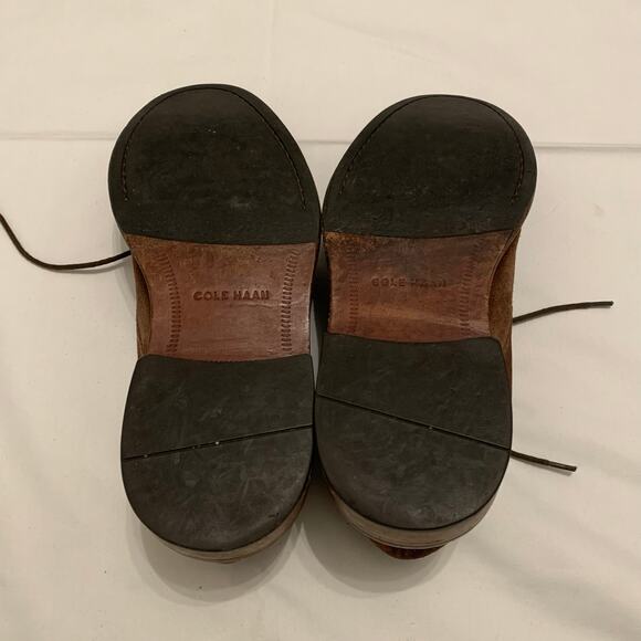 Cole Haan Suede Leather Derby Shoes Oxford Brown lace up Men Sz 10 - Picture 7 of 10